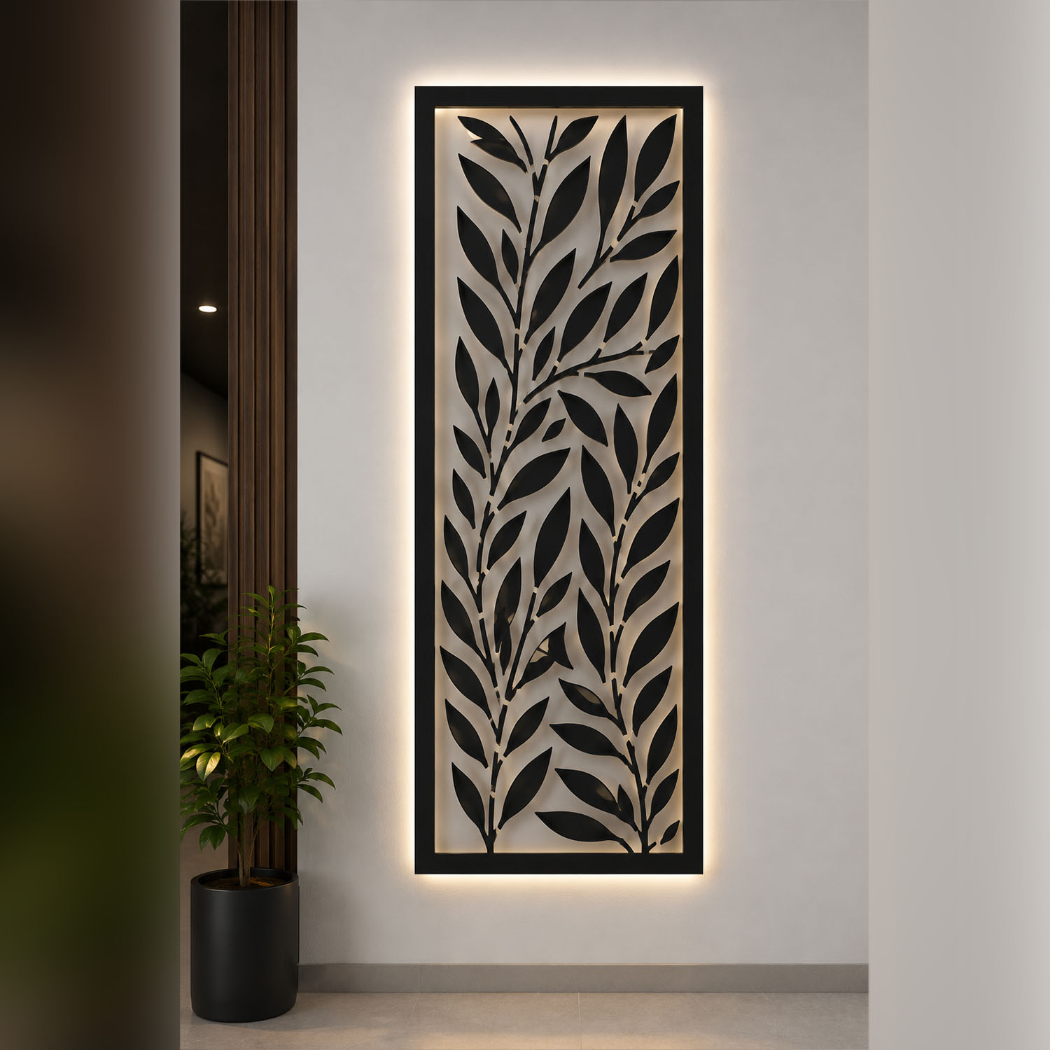 Leaves on a Tree Design Laser Screen