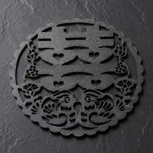 Lovebird Lace laser cut steel coasters