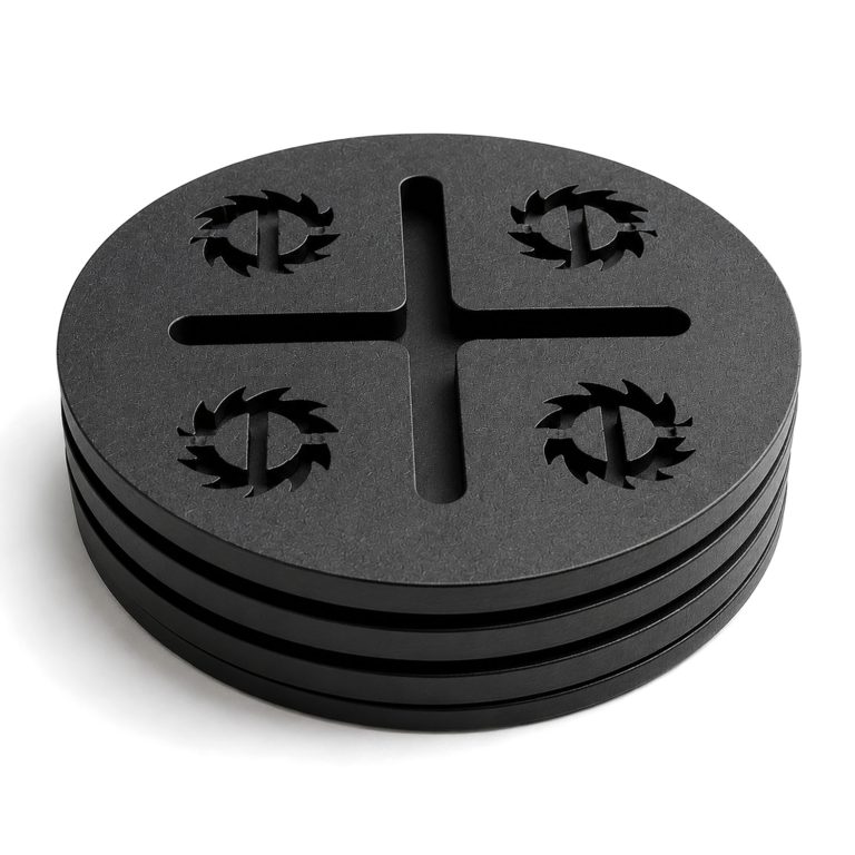 Sonic Steel laser cut steel coasters
