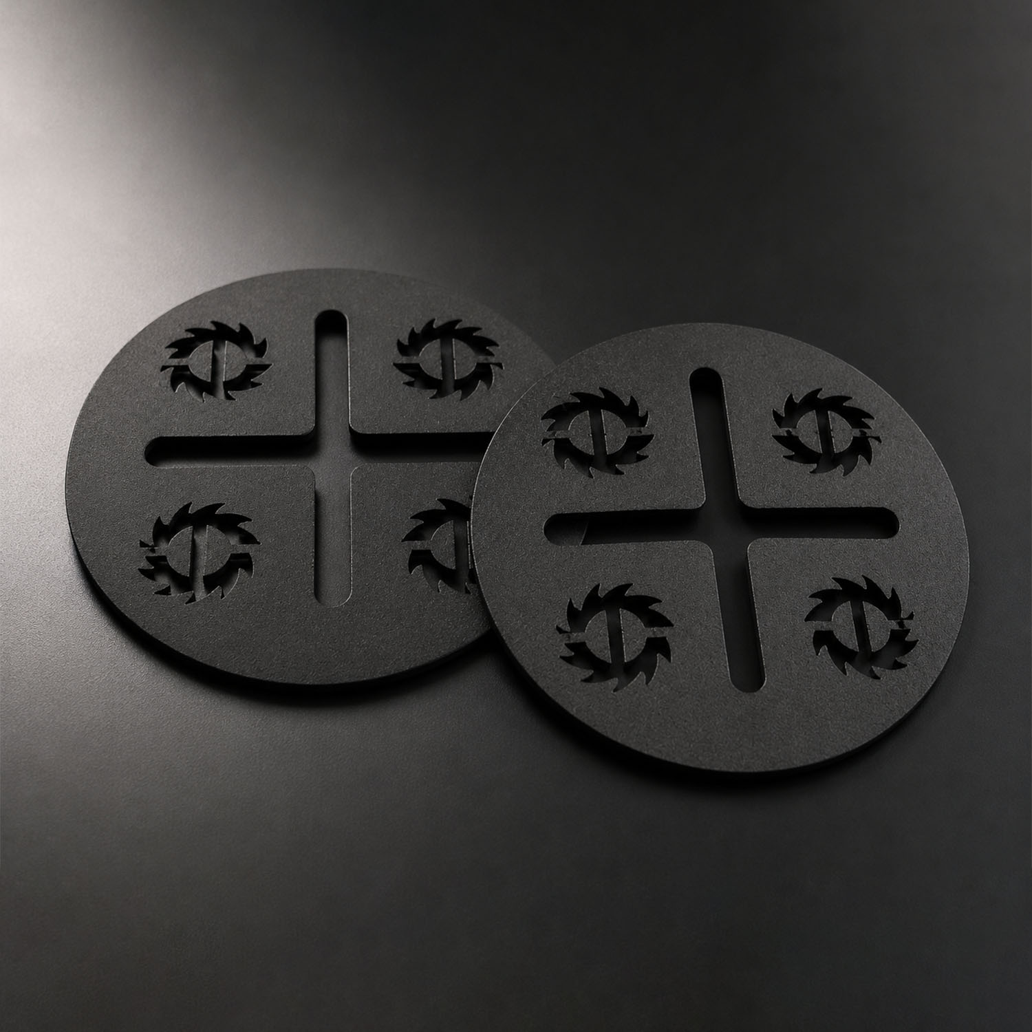 Sonic Steel laser cut steel coasters
