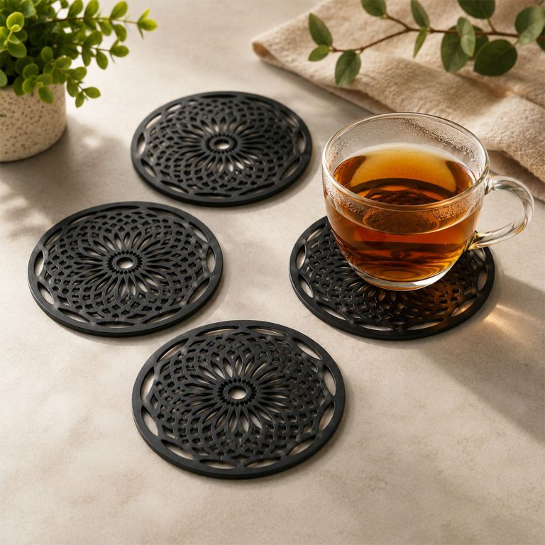 Banjara Steel laser cut steel coasters