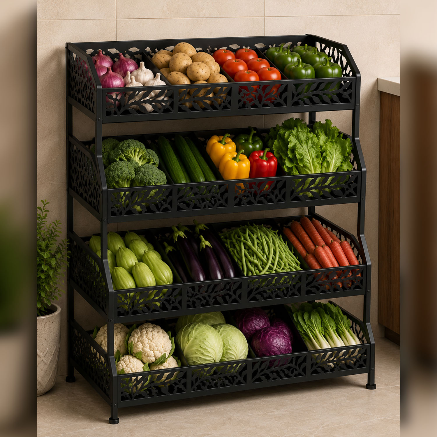 4 Large Vegetable Rack
