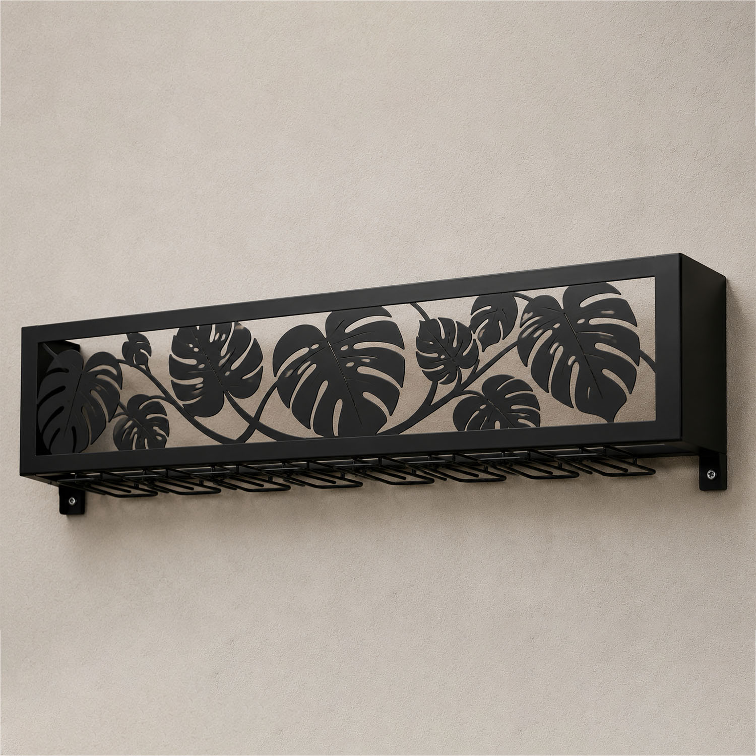 Monstera Leaf Lase Cut Wine Rack